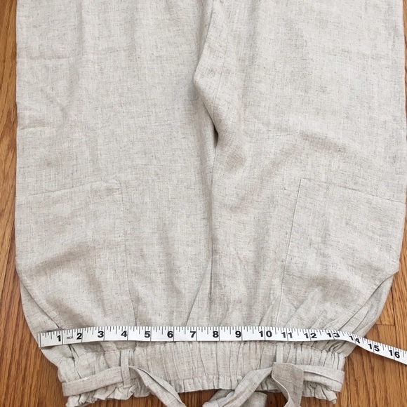 Now This High Rise Paperbag Linen Viscose Wide Leg Pull on Pants - Picture 9 of 16